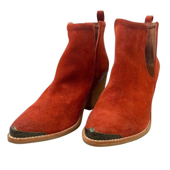 JEFFREY CAMPBELL for FP Comwell Ankle Boots in Rust Women's Size 8 - Picture 2 of 16